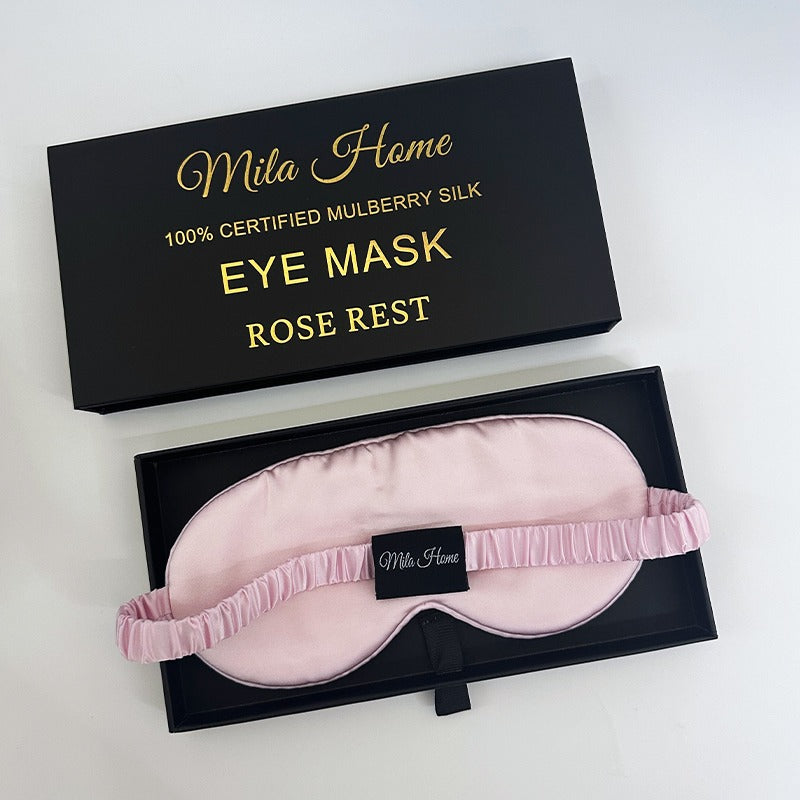 Mila Home Mulberry Silk Slaapmasker – Rose Rest