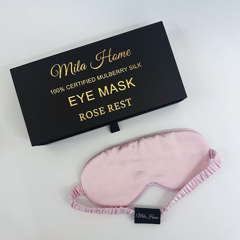 Mila Home Mulberry Silk Slaapmasker – Rose Rest