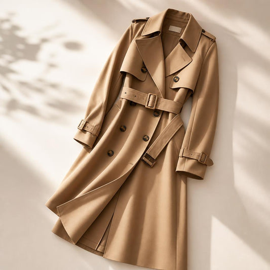 Klassieke trenchcoat in camel beige
